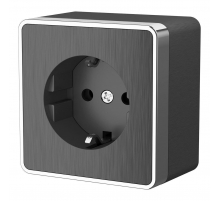 Розетка с заземлением Werkel Gallant графит рифленый W5071004 4690389164484