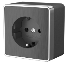 Розетка с заземлением Werkel Gallant графит рифленый W5071004 4690389164484