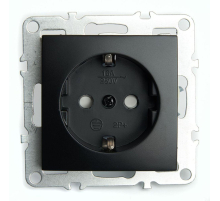Розетка 2P+E Stekker Эрна черный PST16-9110-03 49154