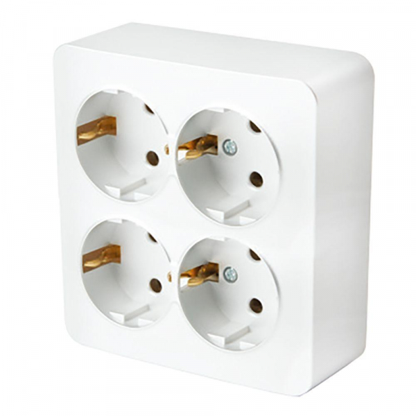 Розетка 4-местная 2P+PE Stekker София белый MST16-14S-01 49310 Розетка 4-местная 2P+PE Stekker София белый MST16-14S-01 49310
