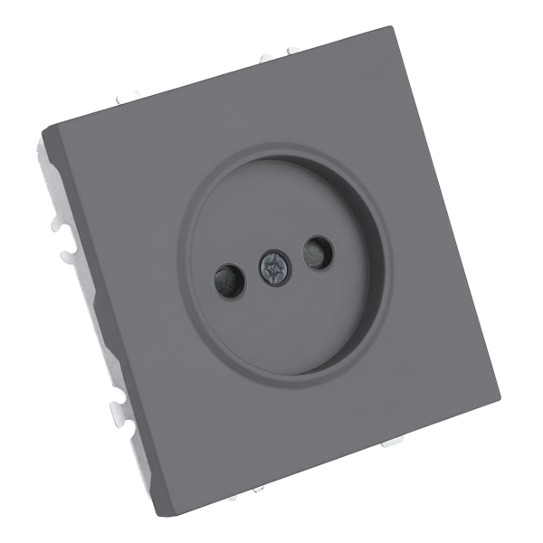Розетка 1-местная с з/ш, б/з (механизм), СЗК, Stekker, 250В, 16А Эмили, RST16-5109-10ZK, платиново-серый, soft touch 50242