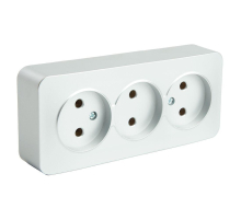 Розетка тройная 2P Stekker София серебро MST10-13-03 49329