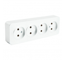 Розетка четырехместная 2P Stekker София белый MST10-14-01 49307