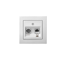 Розетка RJ45/TV Liregus Epsilon белый 28-023