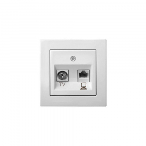 Розетка RJ45/TV Liregus Epsilon белый 28-023
