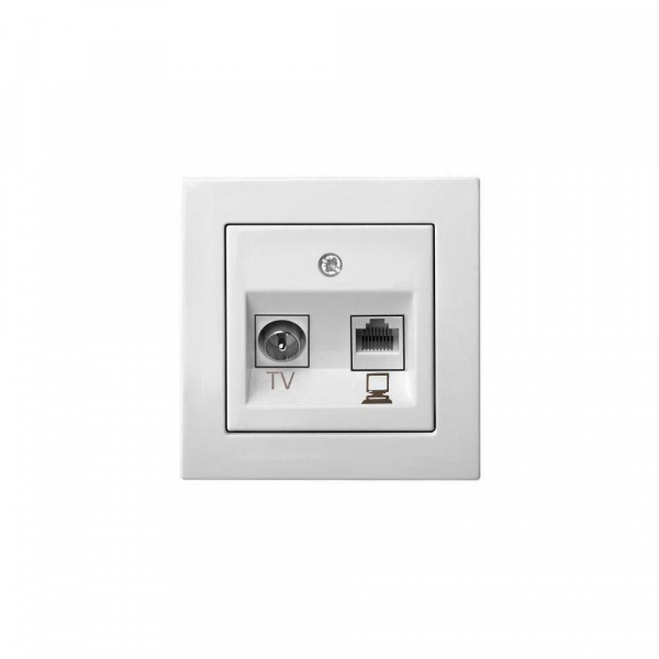 Розетка RJ45/TV Liregus Epsilon белый 28-023 Розетка RJ45/TV Liregus Epsilon белый 28-023
