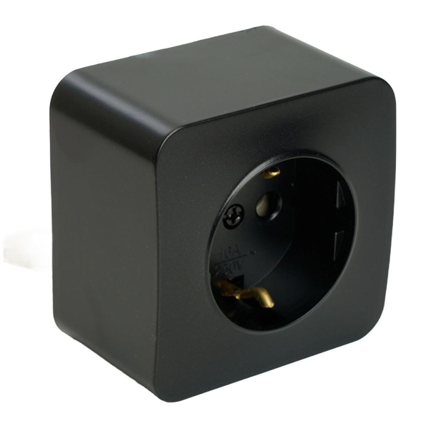 Розетка 2P+PE Stekker София черный матовый MST16-11-05 49494