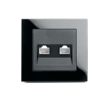 Розетка компьютерная 2-местная RJ-45 ,Stekker ,GLS00-7006-05 Катрин, черный 39509