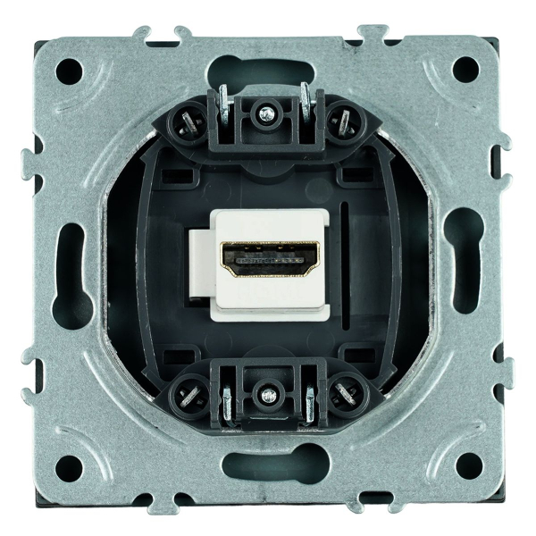 Розетка HDMI 2.0 Type A (механизм), серия Эмили, STEKKER, RST00-5118-05, черный уголь, soft touch 50171