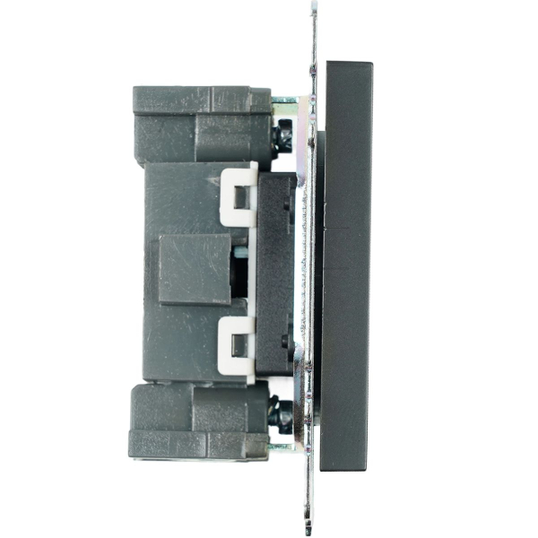 Розетка 2P Stekker Катрин со шторками черный GLS10-7109-05 39609