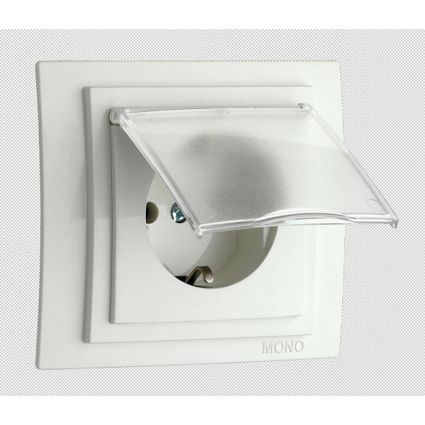 Розетка 2К+З Mono Electric Larissa 16A 250V с крышкой винтовое подключение белый 103-191921-118 Розетка 2К+З Mono Electric Larissa 16A 250V с крышкой винтовое подключение белый 103-191921-118