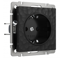 Розетка Werkel Hammer с заземлением и шторками черный W1271108 4690389162831