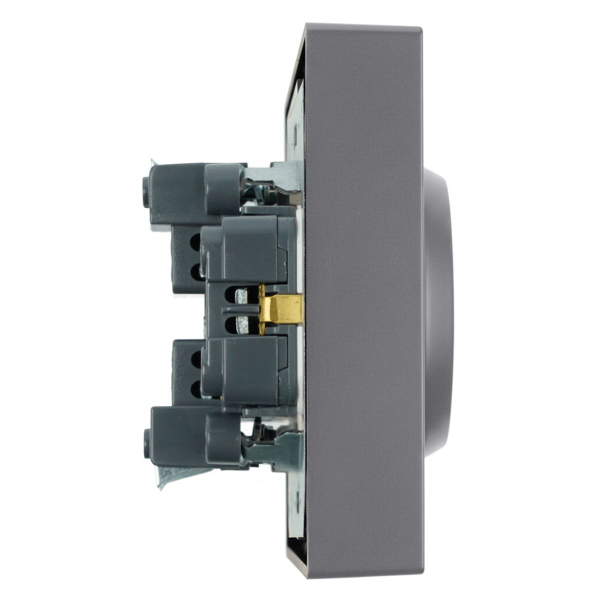 Розетка 2-местная с защитной шторкой, STEKKER, с/з, 250В, 16А, серия Эмили, RST16-5114-10, платиново-серый, soft touch 49960