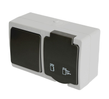 Розетка 1-местная с выключателем Stekker Велена PST16-11-54/10-111-54 32759