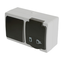 Розетка 1-местная с выключателем Stekker Велена PST16-11-54/10-111-54 32759