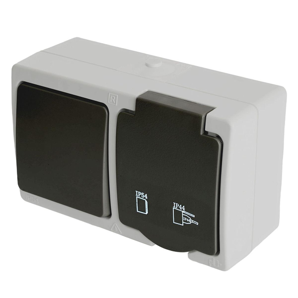 Розетка 1-местная с выключателем Stekker Велена PST16-11-54/10-111-54 32759