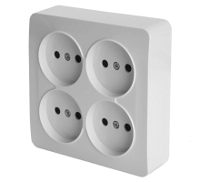 Розетка четырехместная 2P Stekker София белый MST10-14S-01 49309