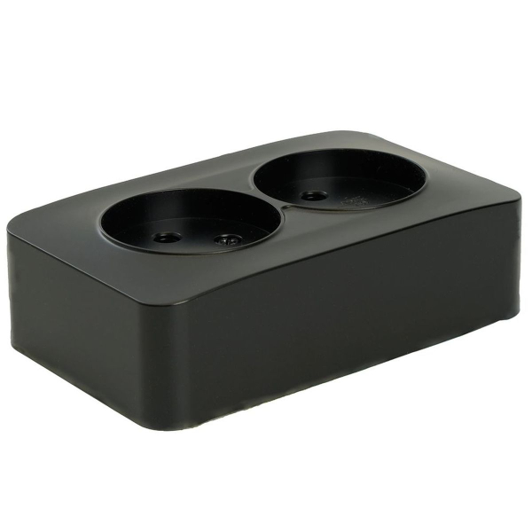 Розетка двойная 2P Stekker София черный матовый MST10-12-05 49496