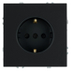 Розетка 1-местная с з/ш, с/з (механизм), СЗК, Stekker, 250В, 16А Эмили, RST16-5110-05ZK, черный уголь, soft touch 50251