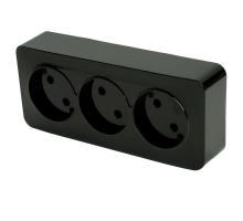 Розетка тройная 2P Stekker София черный MST10-13-02 49317