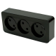 Розетка тройная 2P Stekker София черный MST10-13-02 49317