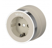 Розетка с заземлением Werkel Vintage слоновая кость матовый/хром W5871055 4690389174742