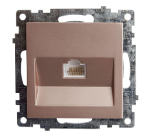 Розетка компьютерная RJ-45 Stekker Катрин шампань GLS00-7107-02 39599