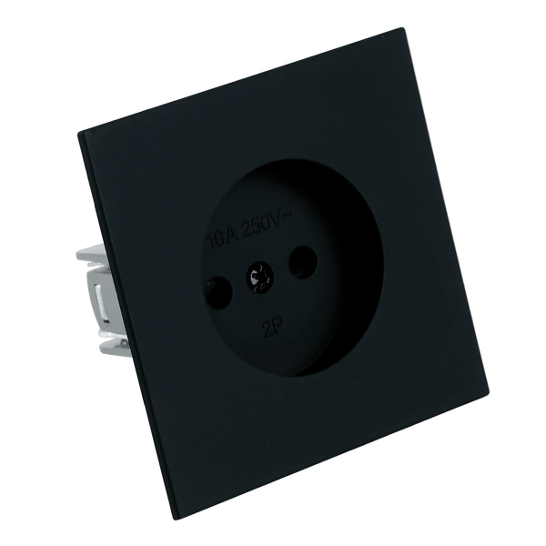 Розетка 1-местная с защитной шторкой (механизм), Stekker, б/з, 250В, 16А Мия, RST16-3109-05, черный бархат 50453