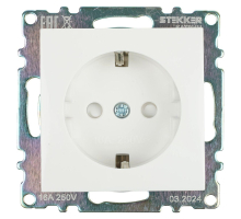 Розетка 2P+PE Stekker Катрин со шторками белый GLS16-7110-01 39304