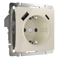 Розетка Werkel с быстрой зарядкой USB Type A+С слоновая кость W1171703 4690389176425