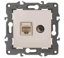 Розетка комбинированная RJ45+TV ЭРА Elegance 14-3110-02 Б0034315