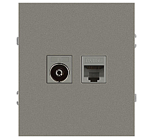 Розетка ЭРА Arktik 16-3110-07 комбинированная RJ45+TV титан Б0070500