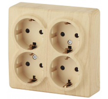 Розетка ЭРА Эксперт 4х2P E со шторками Schuko 16A 250V 11-2211-11 Б0020711