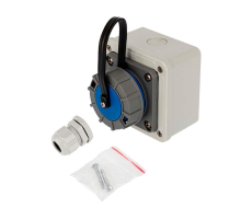 Розетка настенная влагозащищенная с крышкой 16 А, 2Р+РЕ, IP68 REXANT 111-125