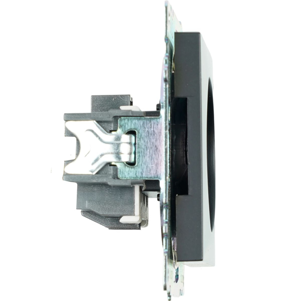 Розетка 2P Stekker Катрин со шторками черный GLS10-7109-05 39609