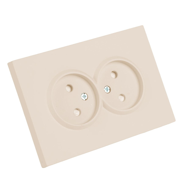 Розетка 2-местная с защитной шторкой, Stekker, б/з, 250В, 16А Эмили, RST16-5116-08, кашемир, soft touch 49903