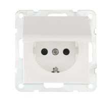 Розетка LK Studio с з/к, шторками и крышкой (белый) LK80 843404-1