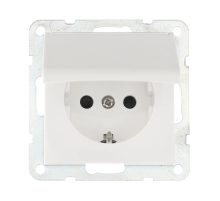 Розетка LK Studio с з/к, шторками и крышкой (белый) LK80 843404-1