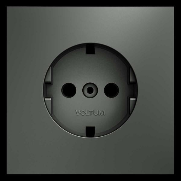 Накладка для розетки с заземлением S70 (титан) Voltum VLS000606