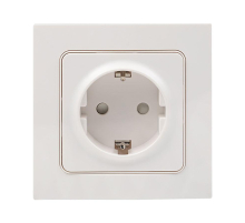 Стокгольм Розетка 1-местная с/з 16А белая с защ. штор. EKF PROxima EXR16-028-10