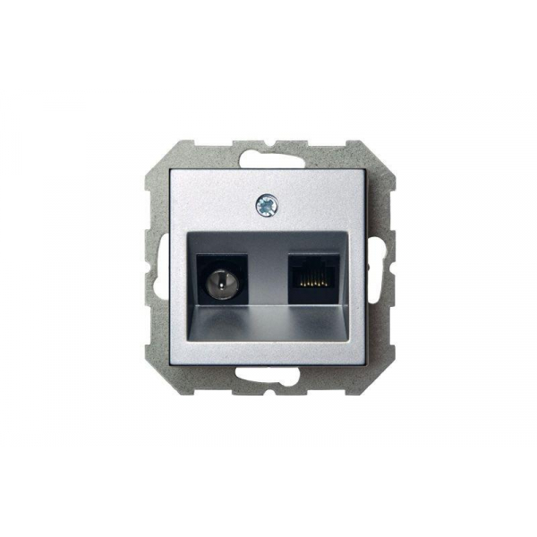 Розетка RJ45/TV Liregus Epsilon серебро 28-183 Розетка RJ45/TV Liregus Epsilon серебро 28-183