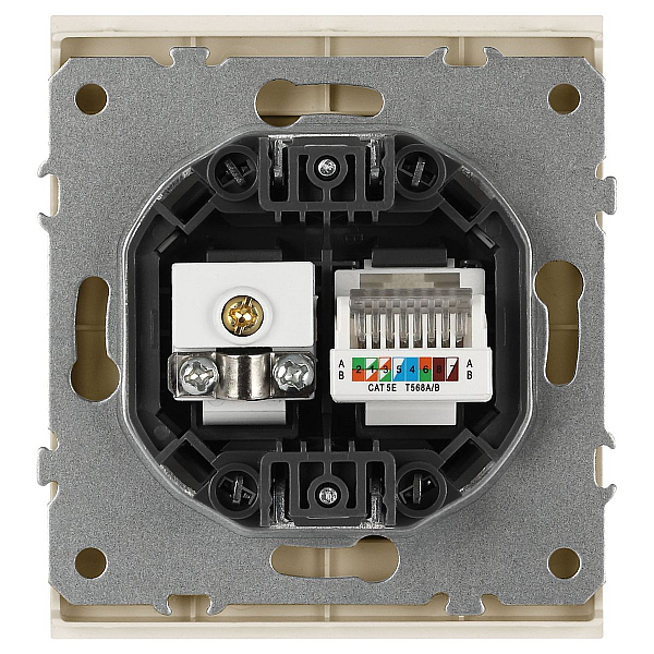 Розетка ЭРА Arktik 16-3110-04 комбинированная RJ45+TV шампань Б0070497