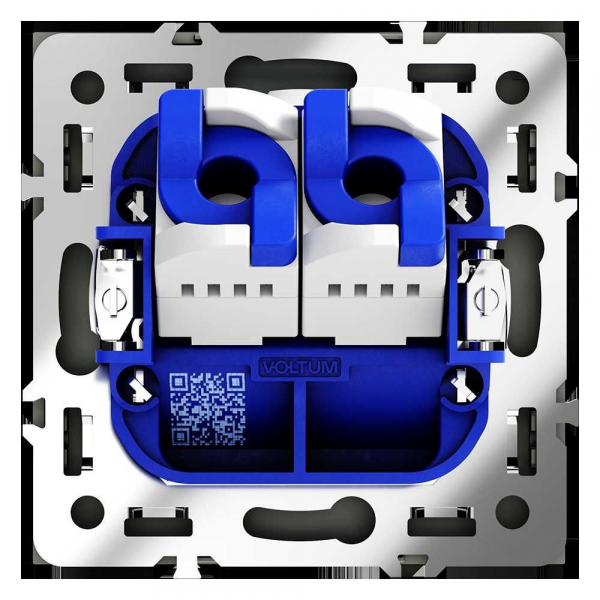 Розетка компьютерная встраиваемая Voltum S70 двойная RJ45+RJ45 кат.6, (графит) VLS060207