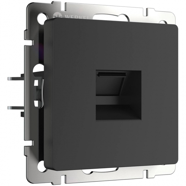 Телефонная розетка RJ-11 Werkel черный матовый W1182008 4690389156960 Телефонная розетка RJ-11 Werkel черный матовый W1182008 4690389156960