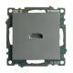 Розетка HDMI 2.1, Type A (механизм), серия Катрин, графит, GLS00-7118-06 50059