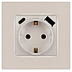 Розетка ЭРА Серия 12 12-4108-15 2P+E 16A-250В со шторками с USB type-A+C 5В-3А перламутр Б0067767
