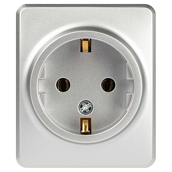 Розетка ЭРА Эксперт 11-2203-03 2P+E Schuko IP20 16A-250В ОУ алюминий Б0063020