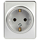 Розетка ЭРА Эксперт 11-2203-03 2P+E Schuko IP20 16A-250В ОУ алюминий Б0063020