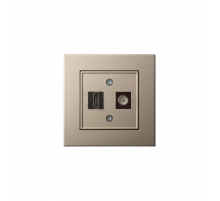 Розетка HDMI/TV оконечная Liregus Epsilon шампань 28-323