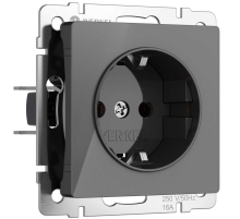 Розетка с заземлением Werkel графит акрил W1171044 4690389197505